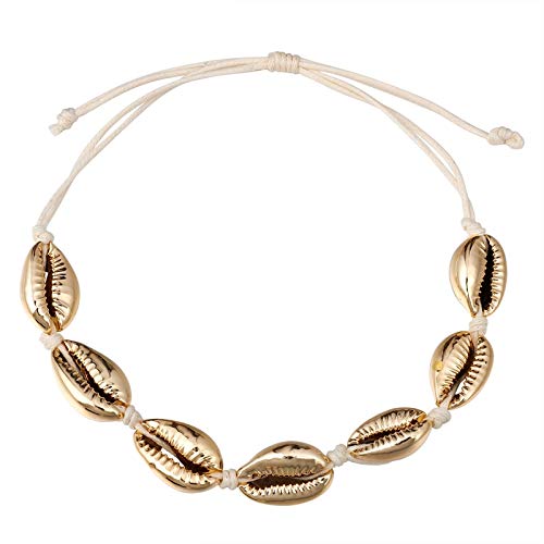 RQWY Pulsera Aliexpress Pulsera de Concha Natural Pulseras de Concha de Oro Boho Moda Playa Seashell Mujeres Pulseras de Concha Joyería