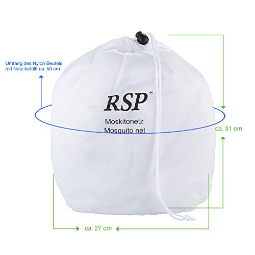 RSP Travel XXL - Mosquitera para Camas de Matrimonio o Individuales Blanco Blanco Talla:0.60 x 2.5 x 12.5 m