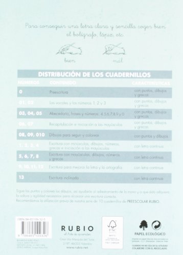 Rubio C-9 - Cuaderno caligrafía (Escritura RUBIO)
