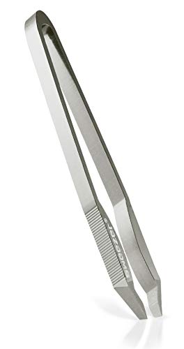 Rubis Sweezer - Pinzas de Depilar - Pinza de aluminio - Depilacion de para Cejas y Pelo Facial - (oblicua / slant, plateado)