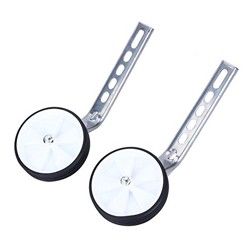 Ruedas de Entrenamiento Estabilizadores de Bicicleta duraderos para ni?os Blancos Ajustables 12-20", Accesorio Bicicletas para ni?os