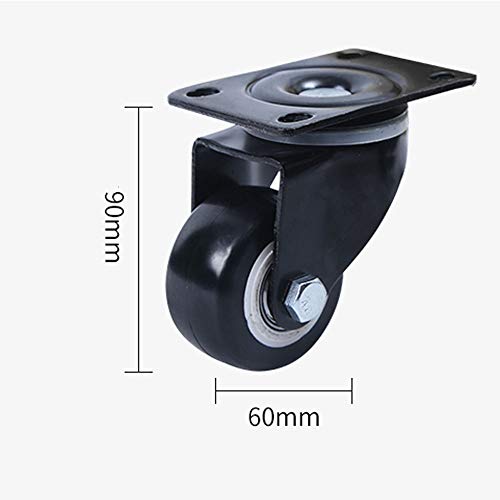 Ruedas industriales arriba - Heavy Duty Castor Ruedas 60mm - carretilla de muebles Ruedas giratorias con freno - La hierba y arena Adecuado - 90 mm Altura total