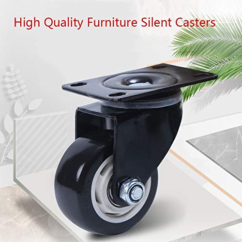 Ruedas industriales arriba - Heavy Duty Castor Ruedas 60mm - carretilla de muebles Ruedas giratorias con freno - La hierba y arena Adecuado - 90 mm Altura total