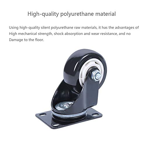 Ruedas industriales arriba - Heavy Duty Castor Ruedas 60mm - carretilla de muebles Ruedas giratorias con freno - La hierba y arena Adecuado - 90 mm Altura total