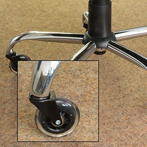 Ruedas para silla de oficina (5 unidades, goma, 10 mm x 22 mm, deslizamiento líquido, muy silencioso, sin arañazos (5 unidades)