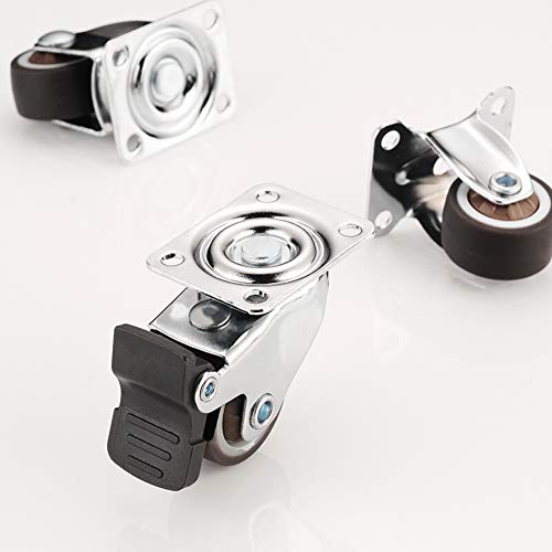 Ruedas pequeñas de 25 mm con tornillos Ruedas de servicio pesado Rueda giratoria Ruedas de goma para muebles Carro de mesa Silla de oficina Ruedas de ruedas