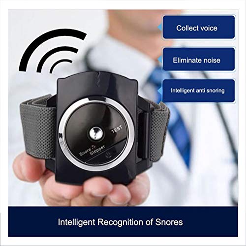 RUIMI Anti Ronquido Dispositivo Correa,EléCtrica Dispositivos Antirronquidos Pare el Ronquido Pulsera Solución Efectiva Sensor BiorretroalimentacióN,for Dormir Mejor Dormi,Negro