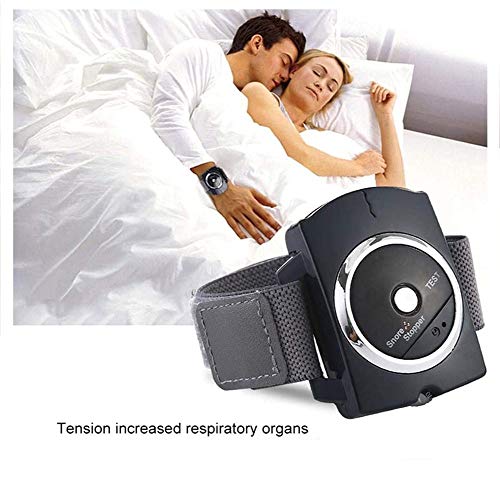 RUIMI Anti Ronquido Dispositivo Correa,EléCtrica Dispositivos Antirronquidos Pare el Ronquido Pulsera Solución Efectiva Sensor BiorretroalimentacióN,for Dormir Mejor Dormi,Negro