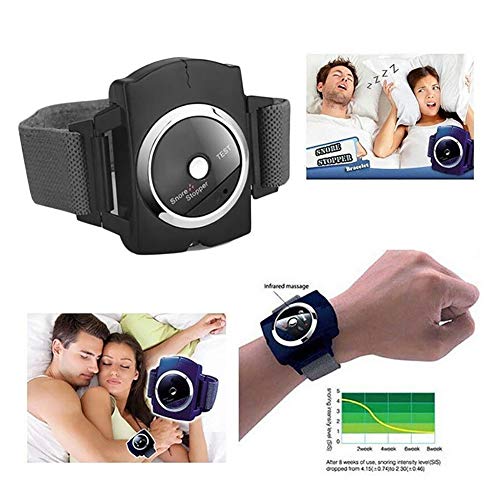 RUIMI Correa de Pulsera Antirronquidos,Silenciador Anti Pulsera de La Correa de La Parada Dispositivo Profesional Dormir Cómodo Sensor de Biorretroalimentación,for Hombres Mujeres