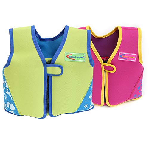 Ruiuzi Chaleco Flotador de natación Natación Chaleco Flotador Chaqueta de Piscina Flotador de natación Accesorios para Que los niños aprendan a Nadar 2-6 años (Verde, M（13-18kg Height 100-110cm）)