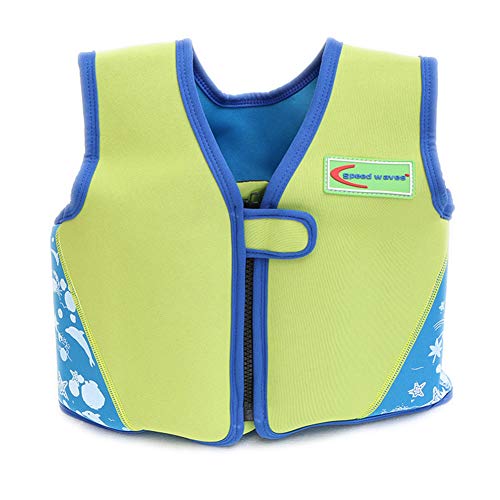 Ruiuzi Chaleco Flotador de natación Natación Chaleco Flotador Chaqueta de Piscina Flotador de natación Accesorios para Que los niños aprendan a Nadar 2-6 años (Verde, M（13-18kg Height 100-110cm）)