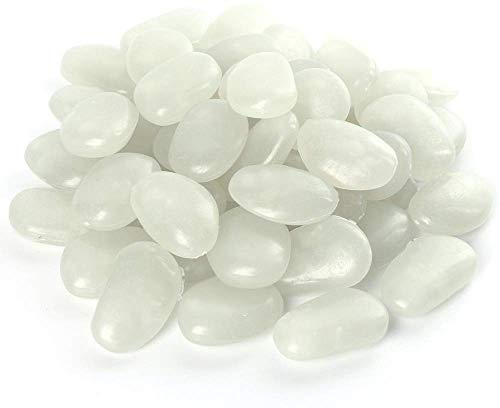 Ruiuzioong - Piedras luminosas, piedras brillantes, 200 piedras decorativas para jardín, decoración al aire libre, acuario, acuario, pecera, camino L (200 unidades, blanco)