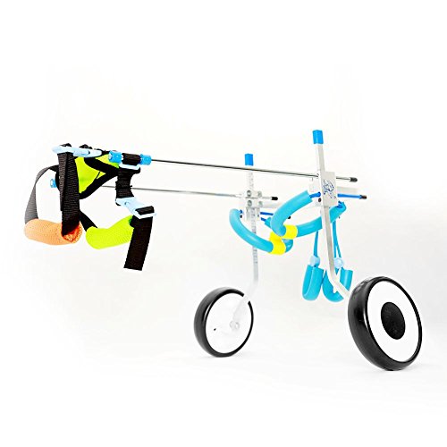 Rungao - Silla de ruedas ajustable para perros pequeños con discapacidades, 2 ruedas (XS)