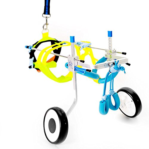 Rungao - Silla de ruedas ajustable para perros pequeños con discapacidades, 2 ruedas (XS)