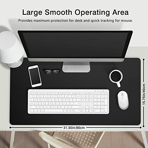RuoCherg Alfombrilla para Ratón,800 x400mm Ultra Fino Antideslizante e Impermeable Alfombrilla para Escritorio del Cuero de la PU Super-Portátil Alfombrilla con Doble Cara