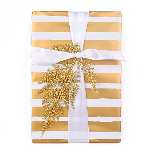 RUSPEPA Rollo De Papel Para Envolver Regalos - Estampado Dorado Para Cumpleaños, Día De Fiesta, Boda, Baby Shower Papel De Regalo - 3 Rollos - 76 X 305 CM Por Rollo