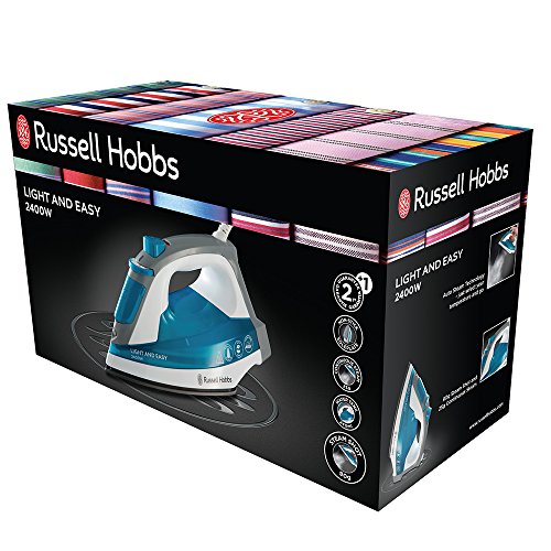 Russell Hobbs 23590-56 Plancha de vapor, 2400 W, color azul y blanco, 240 milliliters, Cerámica