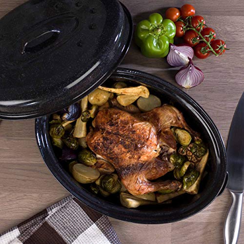 Russell Hobbs Asador con Tapa CW11491 con Esmalte vítreo, 36 cm, Negra, esmaltado