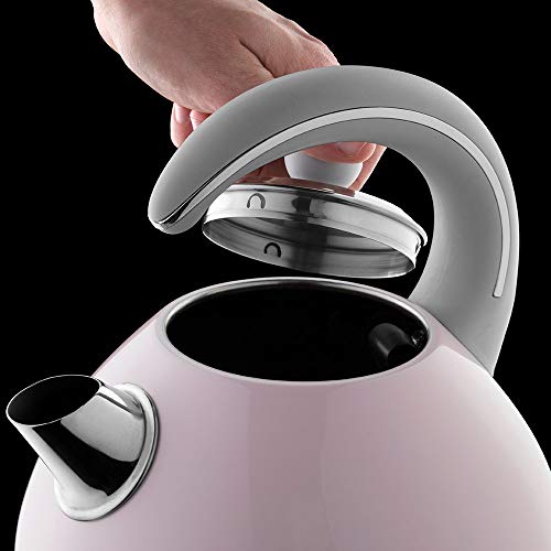 Russell Hobbs Bubble - Hervidor de Agua Eléctrico (2300 W, 1,5 l, Acero Inoxidable, Rosa Pastel) - ref. 24402-70