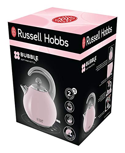 Russell Hobbs Bubble - Hervidor de Agua Eléctrico (2300 W, 1,5 l, Acero Inoxidable, Rosa Pastel) - ref. 24402-70