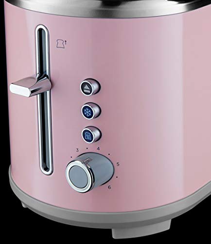Russell Hobbs Bubble - Tostadora (2 Ranuras Anchas, para 2 Rebanadas, Acero Inoxidable, Rosa Pastel) - ref. 25081-56