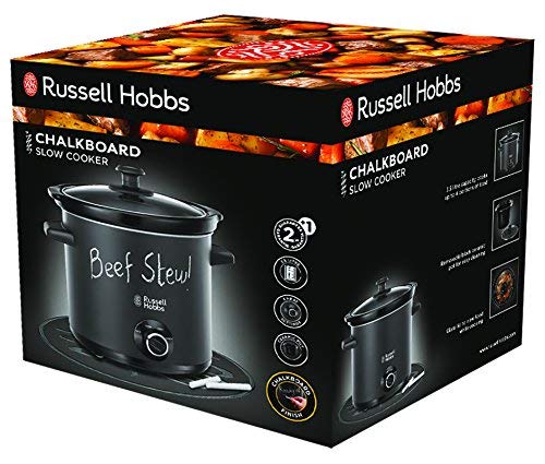 Russell Hobbs Chalkboard - Olla de Cocción Lenta (Olla Digital, 200 W, Pizarra, Cerámica, Negro, 3,5l) - ref. 24180-56