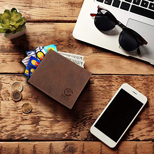 Rustic Town de Primera Calidad Hecha a Mano Cartera Billetera de Cuero Cartera de Cuero Monedero de Cuero Vintage y Estilo Antiguo para Hombres y Mujeres Un Regalo del Artesano Indio.