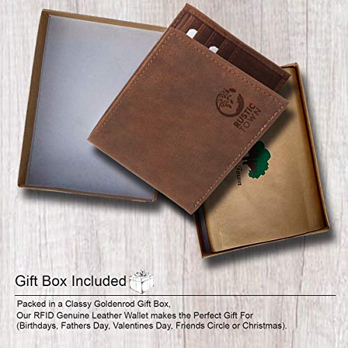 Rustic Town de Primera Calidad Hecha a Mano Cartera Billetera de Cuero Cartera de Cuero Monedero de Cuero Vintage y Estilo Antiguo para Hombres y Mujeres Un Regalo del Artesano Indio.