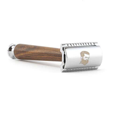 Rusty Bob - Maquinilla de afeitar y cepillo de afeitar hecha de pelo de tejón y el afeitado y cinco hojas de afeitar - Safety Razor - Set 10