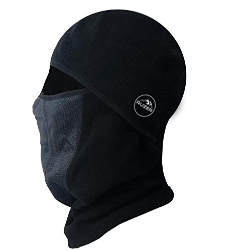 RUZER HELVENArmour v2 - Forro polar térmico extra cálido para deporte máscara de esquí ciclismo moto jogging nieve viento pasamontañas gorro capucha protección fría filtro de aire transpirable