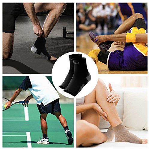 Ryaco Medias de Compresión para la Fascitis Plantar (2 Pares), Compresión Graduada de Alta Tecnología 7 Zonas. Fascitis Plantar pie Arch Support Calcetín/Funda para Hombre y Mujer Aliviar el Dolor