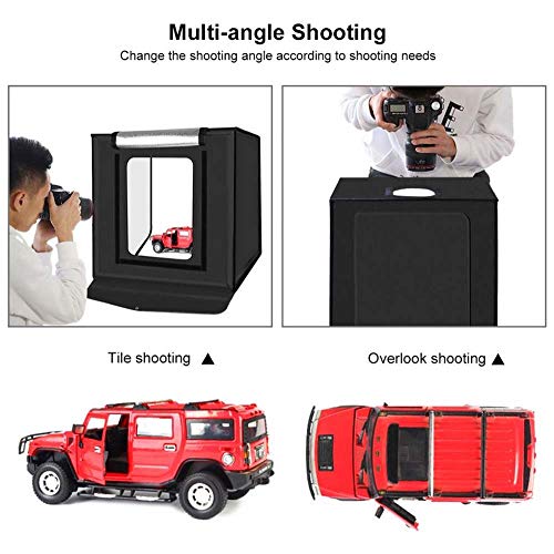 RZiioo Caja de luz para Estudio fotográfico Carpa de luz portátil LED 5500K Mini Kit de Carpa de Estudio de fotografía de 30W con 6 Fondos extraíbles,40cm