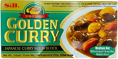S & B Golden Curry medio caliente (sin carne se incluye) 220g