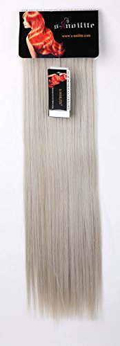 S-noilite 66 cm lisa 8 piezas Clip en extensiones pelo cabello piezas gris Rubio Mix plata gris
