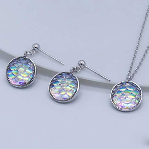 S925 Plata Esterlina Multicolor Dragón Escamas Aretes Redondos Simples Cara Cicatriz Anillos Mujeres, WOZUIMEI, Como se muestra