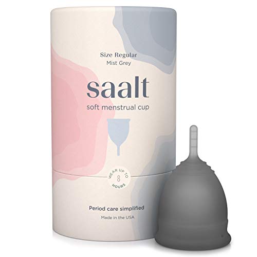 Saalt - Copa menstrual suave, supersuave y flexible, la mejor taza sensible, uso durante 12 horas, fabricado en Estados Unidos