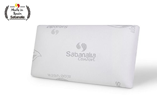 SABANALIA AV3C120 - Almohada Viscoelástica Aloe Vera (Disponible en Varios tamaños), 120x36x13