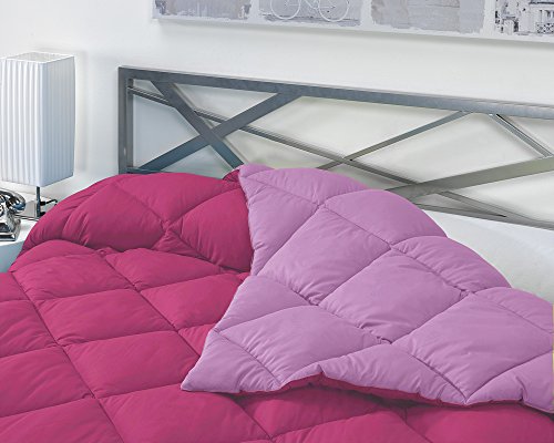 Sabanalia - Edredón nórdico de 400 g , bicolor, cama de 105 cm, color fucsia y lila