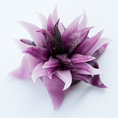 Sables & Reflets Vela original artesanal con forma de flor, con purpurina, de perfume natural de lavanda, 16