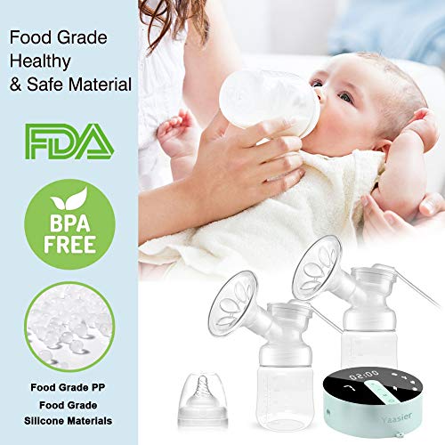 Sacaleches Eléctrico Recargable Portátil Extractor de Leche eléctrico con pantalla táctil LCD inteligente para Succión de Leche Materna y Masaje de Senos