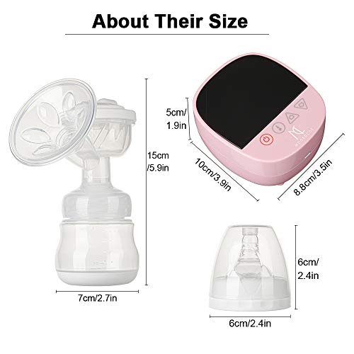 Sacaleches Eléctricos, Mooedcoe Extractor de Leche Doble Pantalla Táctil Sensible, Múltiples Modos y Niveles de Succión, Portátil con Pantalla HD