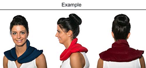 Saco cervical térmico con cuello. rojo-blanco. Almohada térmica con semillas de colza. Cojín de nuca. Cojín de calor y frio con semillas