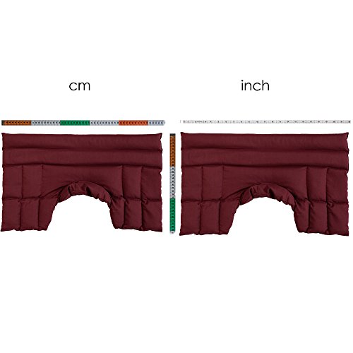 Saco cervical térmico de semillas - burdeos - Cojín nuca, hombros y espalda superior con cuello - Almohada cervical - Para microondas y horno - Semillas de colza -