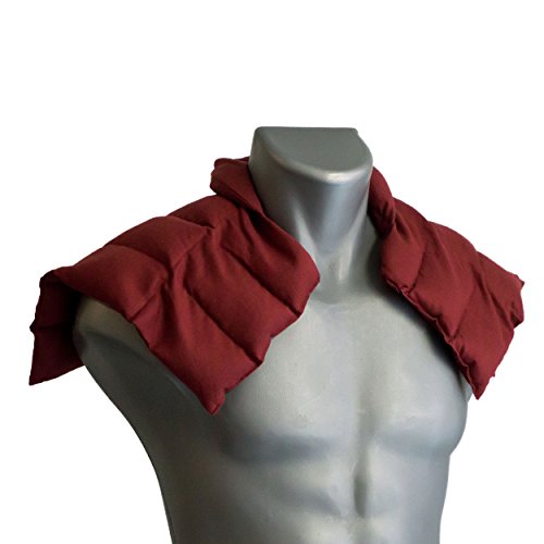 Saco cervical térmico de semillas - burdeos - Cojín nuca, hombros y espalda superior con cuello - Almohada cervical - Para microondas y horno - Semillas de colza -