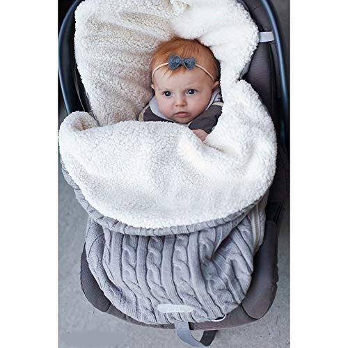 Saco de Dormir Manta Envolvente de Invierno para Bebé Recién Nacido Swaddle Wrap Manta Unisex para Cochecitos, Cunas, Sillas de Paseo para Bebé de 0-12 meses, 62cmx48cm