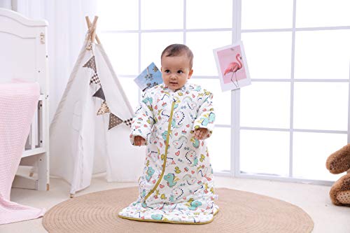 Saco de dormir para bebé de invierno, saco de dormir para niños, 3,5 tog, saco de dormir de algodón bio, diferentes tamaños desde el nacimiento hasta los 4 años verde Grünerwald Talla:L/24-48Monate