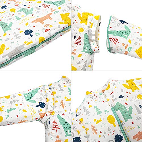 Saco de dormir para bebé de invierno, saco de dormir para niños, 3,5 tog, saco de dormir de algodón bio, diferentes tamaños desde el nacimiento hasta los 4 años verde Grünerwald Talla:L/24-48Monate