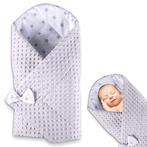 Saco de Dormir para bebé de - Manta de niño pequeño de Dormir, invierno, para durante todo el año, Saco de algodón Minky reversible para envolver (Gris)