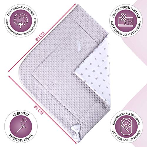Saco de Dormir para bebé de - Manta de niño pequeño de Dormir, invierno, para durante todo el año, Saco de algodón Minky reversible para envolver (Gris)