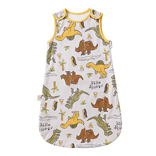 Saco de dormir para bebé de verano, primavera, Animal dibujos animados, manta lavable 1,0 tog, saco de dormir sin mangas (0-6 meses, pequeño dinosaurio)